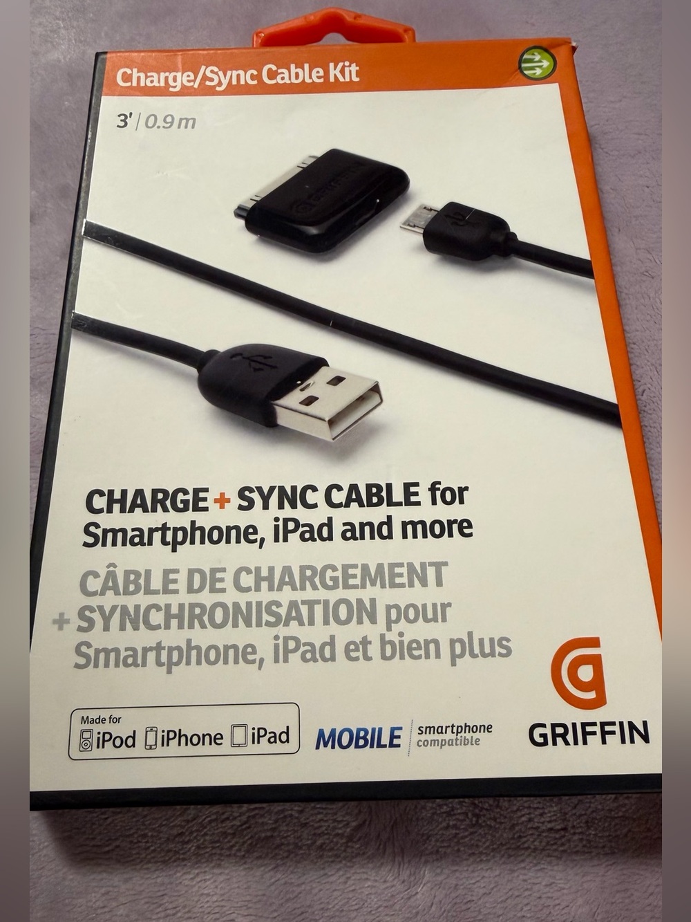 Griffin Charge Sync Cable Kit 30-Pin Micro-USB for iPad iPhone NEW